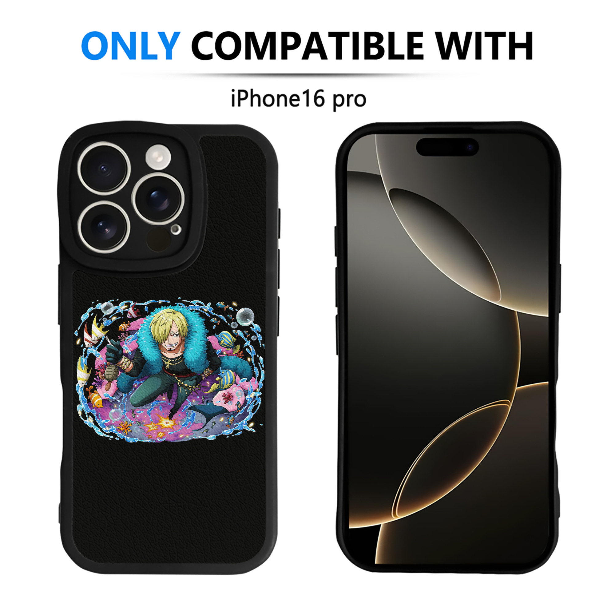 （画像用） ワンピース サンジ ONE PIECE Sanji 【iPhone 16シリーズ対応】シリコンスマホケース（レザー調） 材質：シリコン